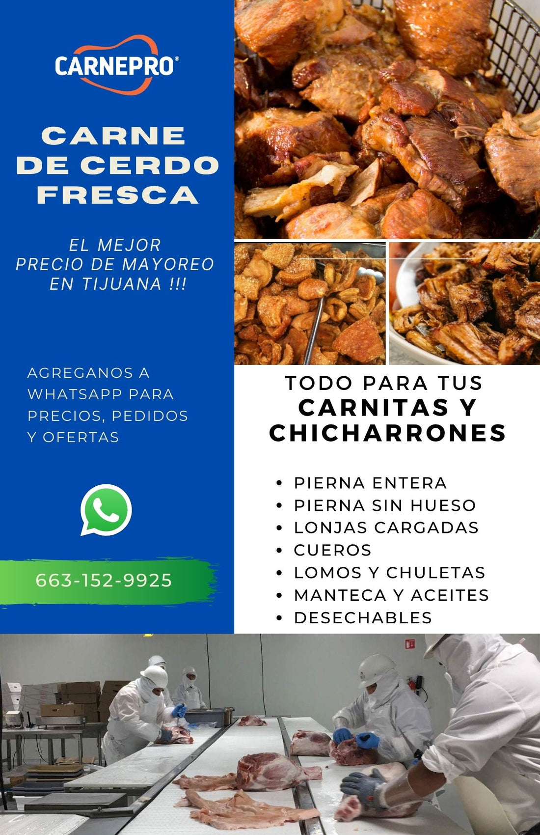 proveedor de carne fresca para carnitas y chicharrones tijuana a mayoreo